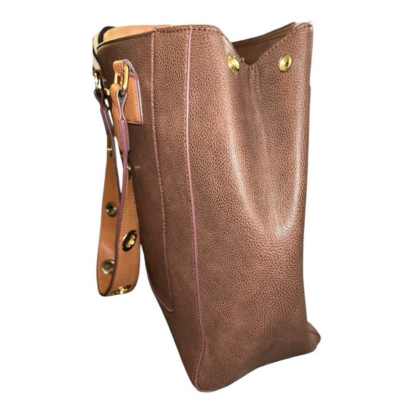 Adrienne Vittadini Tote Handbag Brown pre-loved excellent condition faux leather - Picture 7 of 11